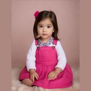 Chaps Girls Jumper Bodysuit Dress Size 18 Months Pink Floral NEW‎